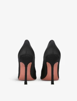 Amina Muaddi Camelia Crystal-embellished Satin Courts -Manolo Blahnik Store R04140553 BLACK ALT03