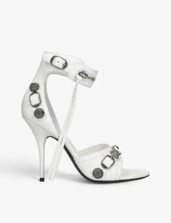 Balenciaga Cagole 110 Stud-embellished Leather Heeled Sandals