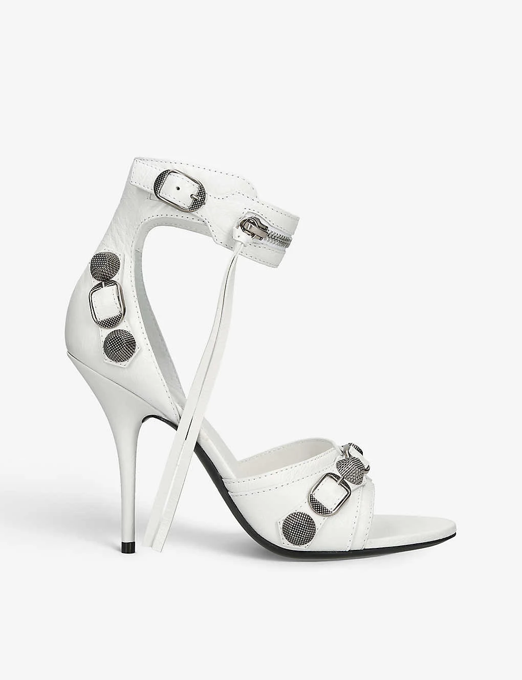 Balenciaga Cagole 110 Stud-embellished Leather Heeled Sandals 1 Balenciaga Cagole 110 Stud-embellished Leather Heeled Sandals