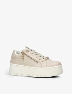 KG Kurt Geiger Leslie Side-zip Faux-leather Low-top Trainers -Manolo Blahnik Store R04144906 BLUSH ALT02