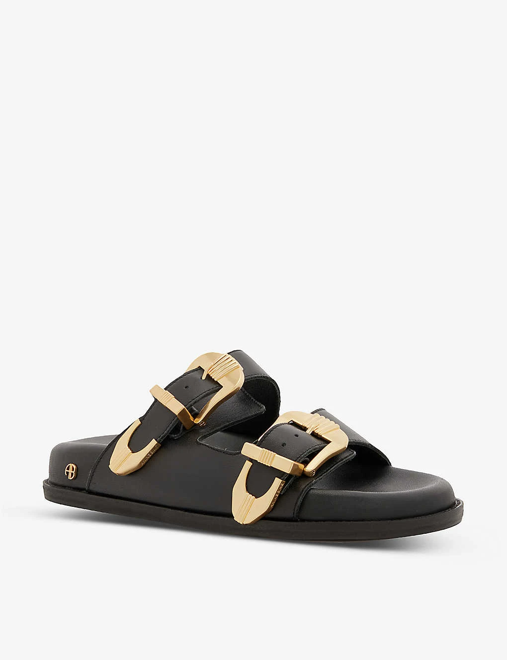 ANINE BING Waylon Double-strap Leather Sliders 3 ANINE BING Waylon Double-strap Leather Sliders - Image 3