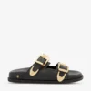 ANINE BING Waylon Double-strap Leather Sliders