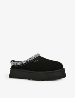 Ugg Tazz Platform Shearling-lined Suede Slippers -Manolo Blahnik Store R04146457 BLACK ALT02