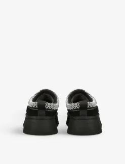 Ugg Tazz Platform Shearling-lined Suede Slippers -Manolo Blahnik Store R04146457 BLACK ALT03