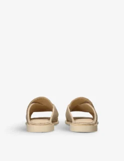 Loewe Petal Square-toe Raffia Sliders -Manolo Blahnik Store R04146461 BEIGE ALT03