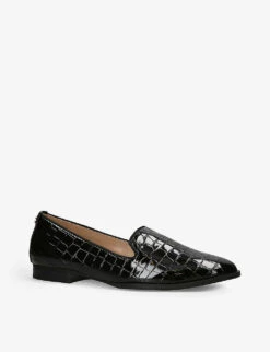 Legend Croc-embossed Faux-leather Flat Pumps -Manolo Blahnik Store R04147328 BLACKCOMB ALT02