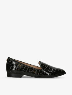 Legend Croc-embossed Faux-leather Flat Pumps