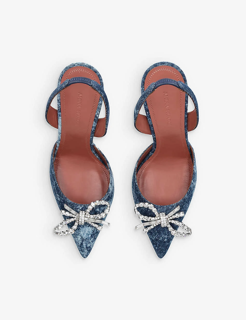 Amina Muaddi Rosie Crystal-embellished Denim Slingback Courts 2 Amina Muaddi Rosie Crystal-embellished Denim Slingback Courts - Image 2