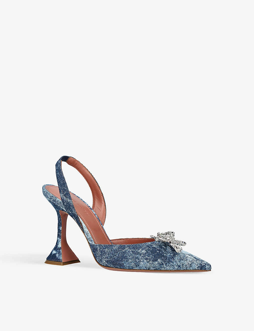 Amina Muaddi Rosie Crystal-embellished Denim Slingback Courts 3 Amina Muaddi Rosie Crystal-embellished Denim Slingback Courts - Image 3