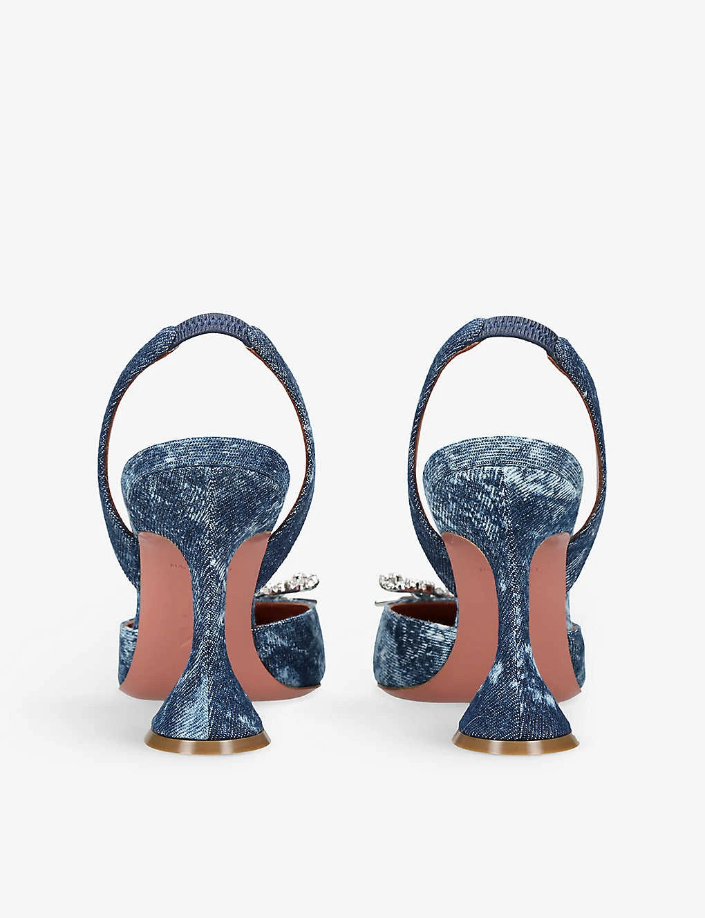 Amina Muaddi Rosie Crystal-embellished Denim Slingback Courts 4 Amina Muaddi Rosie Crystal-embellished Denim Slingback Courts - Image 4