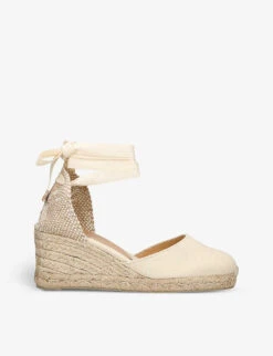 Castañer Carina Self-tie Canvas Wedge Espadrilles