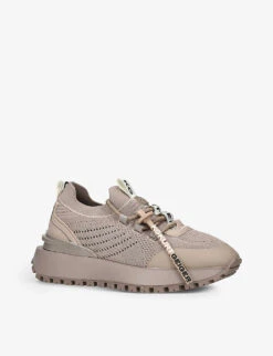 KG Kurt Geiger Lux Logo-band Knitted Low-top Trainers 6 KG Kurt Geiger Lux Logo-band Knitted Low-top Trainers -Manolo Blahnik Store R04148684 TAUPE ALT02