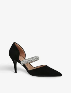 Carvela Amalfi Crystal-embellished Suede Heeled Courts -Manolo Blahnik Store R04148686 BLACK ALT02