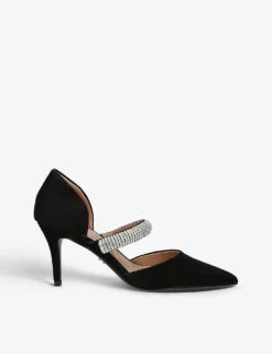 Carvela Amalfi Crystal-embellished Suede Heeled Courts
