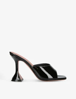 Amina Muaddi Lupita Glass Square-toe PVC Heeled Mules