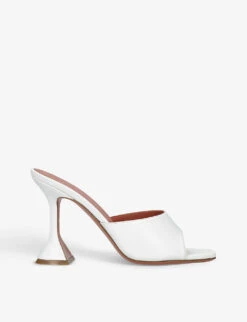 Amina Muaddi Lupita Brand-logo Leather Heeled Courts