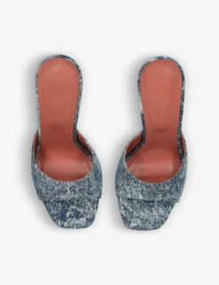 Amina Muaddi Dalida Platform-sole Denim Sandals -Manolo Blahnik Store R04148719 BLUE ALT01
