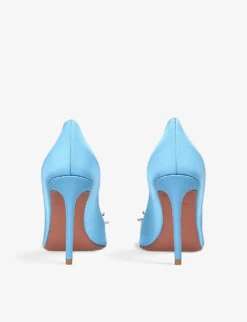 Amina Muaddi Rosie Crystal-embellished Satin Courts -Manolo Blahnik Store R04148720 PALEBLUE ALT03