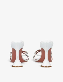 Amina Muaddi Lily Crystal-embellished Satin Heeled Sandals -Manolo Blahnik Store R04148725 WHITE ALT03