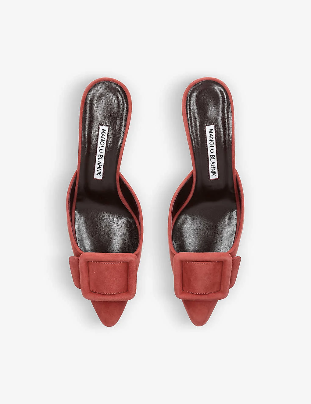 Manolo Blahnik Maysale Buckled Suede Heeled Mules 2 Manolo Blahnik Maysale Buckled Suede Heeled Mules - Image 2