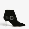 Manolo Blahnik Plinianu Crystal-embellished Suede Ankle Boots