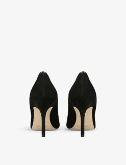 Manolo Blahnik Tuberian 90 Buckle-embellished Suede Courts -Manolo Blahnik Store R04149327 BLACK ALT03