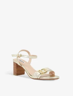 Dune Jessie Block-heeled Leather Sandals -Manolo Blahnik Store R04150250 GOLDLEATHER ALT02