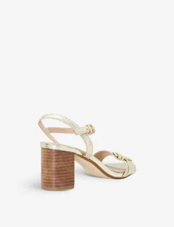 Dune Jessie Block-heeled Leather Sandals -Manolo Blahnik Store R04150250 GOLDLEATHER ALT03