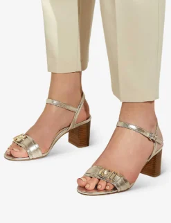Dune Jessie Block-heeled Leather Sandals -Manolo Blahnik Store R04150250 GOLDLEATHER ALT04