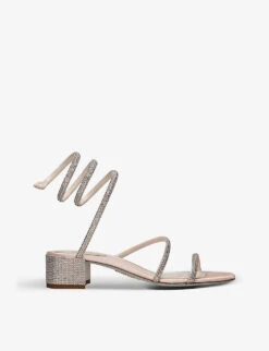 Cleo Crystal-embellished Satin Heeled Sandals