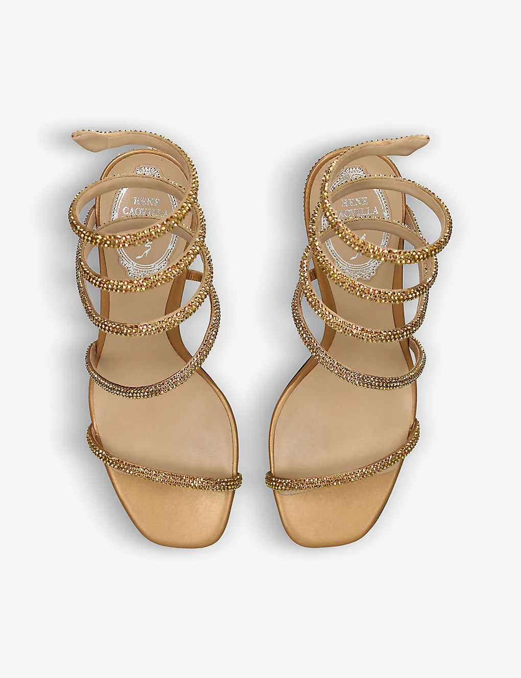 Cleo Crystal-embellished Satin Heeled Sandals 4 Cleo Crystal-embellished Satin Heeled Sandals - Image 4
