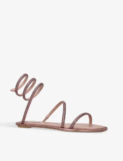 Cleo Crystal-embellished Satin Sandals 6 Cleo Crystal-embellished Satin Sandals -Manolo Blahnik Store R04152052 PALEPINK ALT02