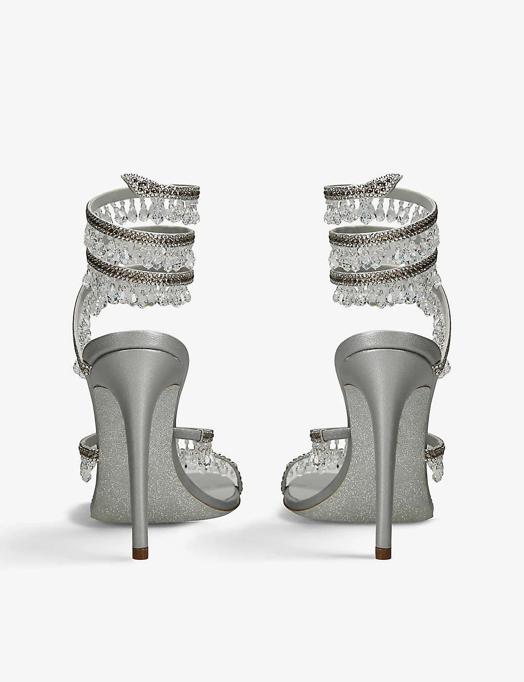Chandelier Bead-embellished Leather Heeled Sandals 2 Chandelier Bead-embellished Leather Heeled Sandals - Image 2