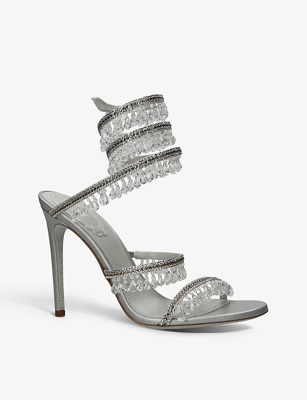 Chandelier Bead-embellished Leather Heeled Sandals 3 Chandelier Bead-embellished Leather Heeled Sandals - Image 3