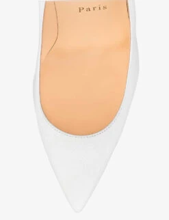 Christian Louboutin Kate 100 Pointed-toe Leather Heeled Courts 7 Christian Louboutin Kate 100 Pointed-toe Leather Heeled Courts -Manolo Blahnik Store R04152228 BIANCO ALT03