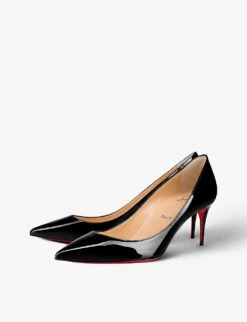 Christian Louboutin Kate 70 Pointed-toe Patent Leather Courts -Manolo Blahnik Store R04152229 BLACK ALT02