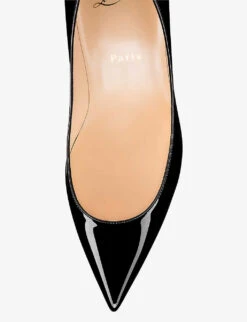 Christian Louboutin Kate 70 Pointed-toe Patent Leather Courts -Manolo Blahnik Store R04152229 BLACK ALT03