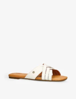 Ugg Kenleigh Cross-over Strap Leather Sandals 6 Ugg Kenleigh Cross-over Strap Leather Sandals -Manolo Blahnik Store R04153030 WHITE ALT02