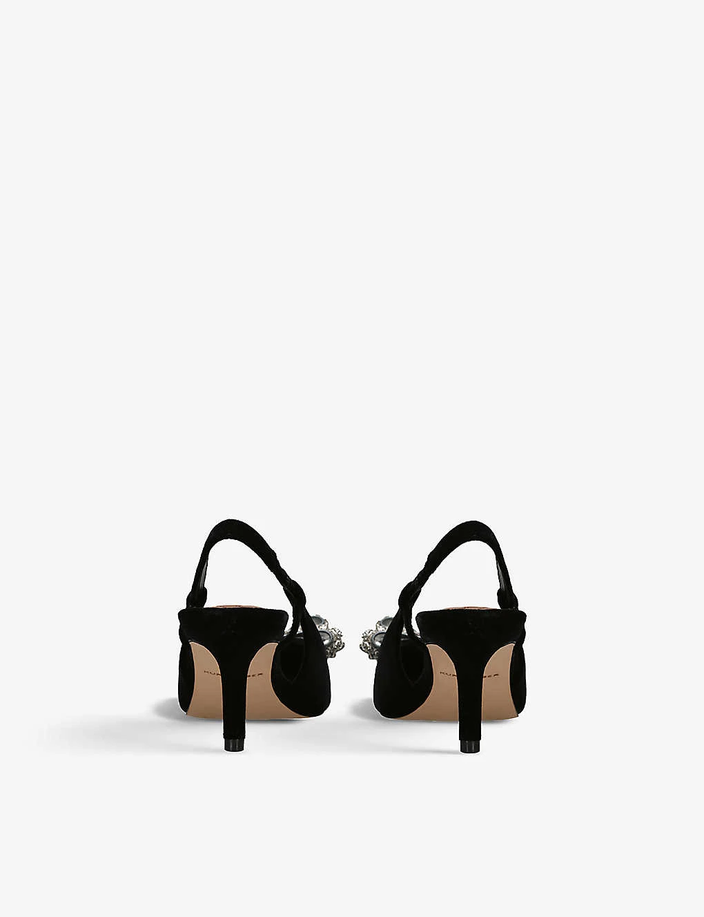 Kurt Geiger London Belgravia Sling-back Bow-embellished Velvet Heeled Courts 4 Kurt Geiger London Belgravia Sling-back Bow-embellished Velvet Heeled Courts - Image 4