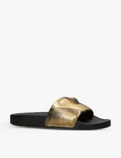 Kurt Geiger London Meena Eagle Metallic Faux-leather Sliders -Manolo Blahnik Store R04153104 OTHER ALT02