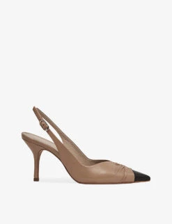 Reiss Delilah Pointed-toe Sling-back Leather Courts