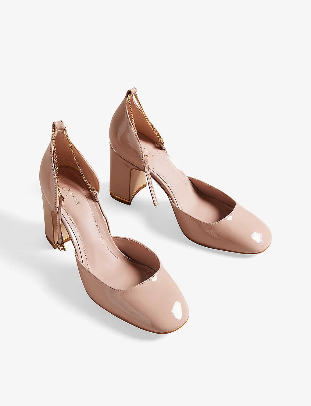 Ted Baker Keliy Chain-trim Patent-leather Heeled Courts 2 Ted Baker Keliy Chain-trim Patent-leather Heeled Courts - Image 2