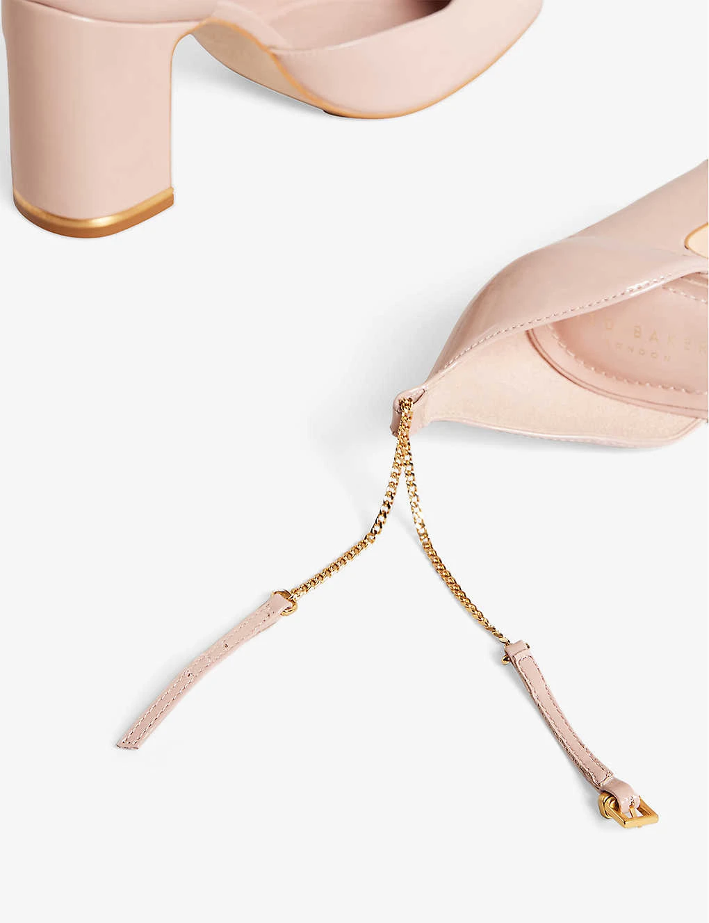 Ted Baker Keliy Chain-trim Patent-leather Heeled Courts 4 Ted Baker Keliy Chain-trim Patent-leather Heeled Courts - Image 4