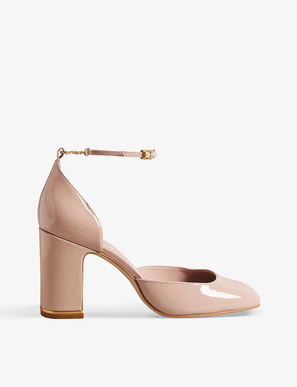 Ted Baker Keliy Chain-trim Patent-leather Heeled Courts 1 Ted Baker Keliy Chain-trim Patent-leather Heeled Courts