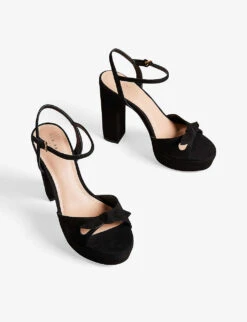 Ted Baker Kayllas Bow-embellished Leather Platform Sandals 7 Ted Baker Kayllas Bow-embellished Leather Platform Sandals -Manolo Blahnik Store R04154620 BLACK ALT02