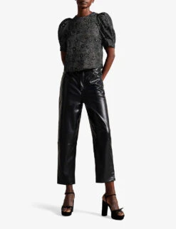 Ted Baker Kayllas Bow-embellished Leather Platform Sandals 9 Ted Baker Kayllas Bow-embellished Leather Platform Sandals -Manolo Blahnik Store R04154620 BLACK ALT04