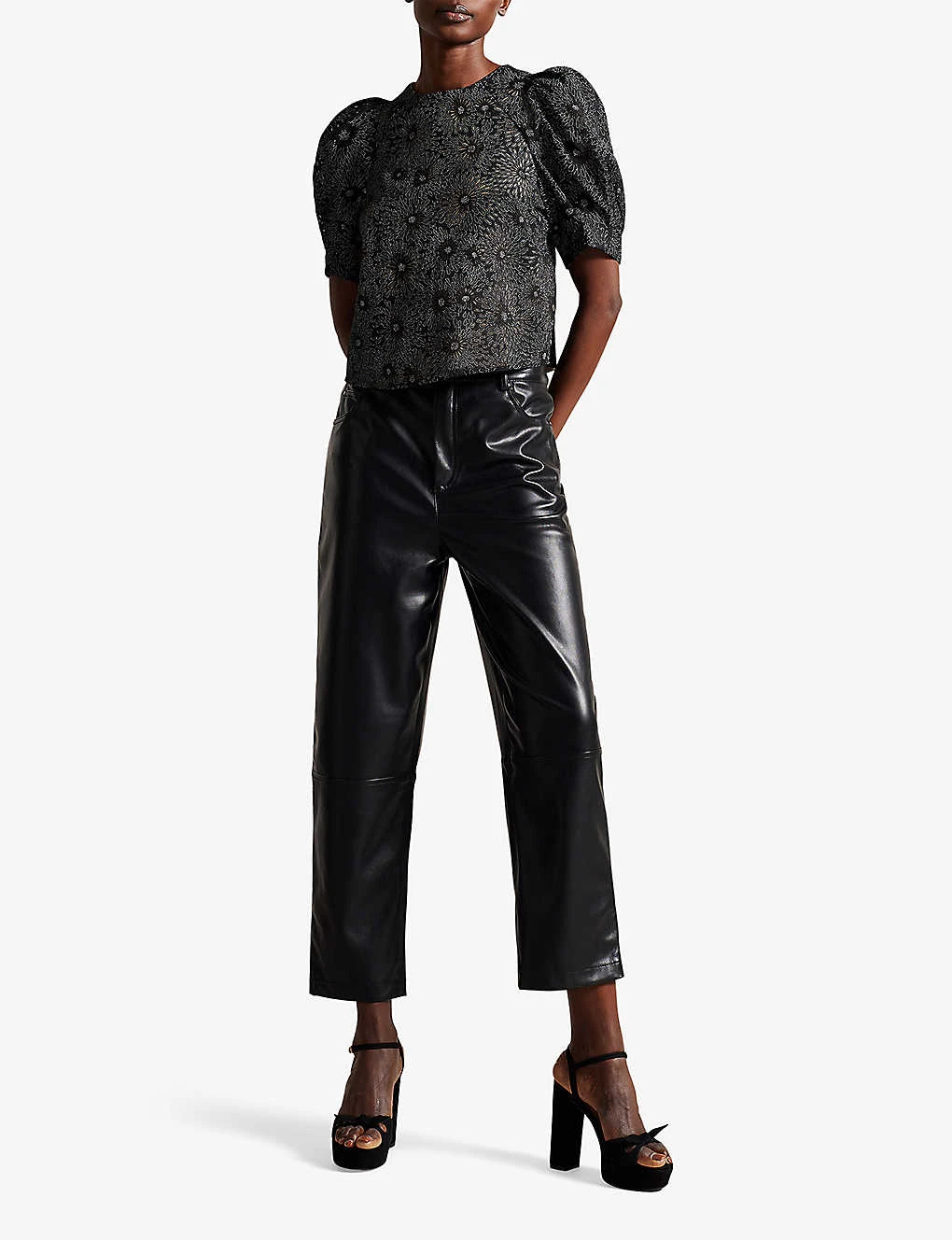 Ted Baker Kayllas Bow-embellished Leather Platform Sandals 5 Ted Baker Kayllas Bow-embellished Leather Platform Sandals - Image 5