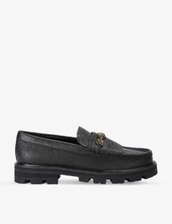 Kurt Geiger London Carnaby Eagle-head Embellished Leather Loafers