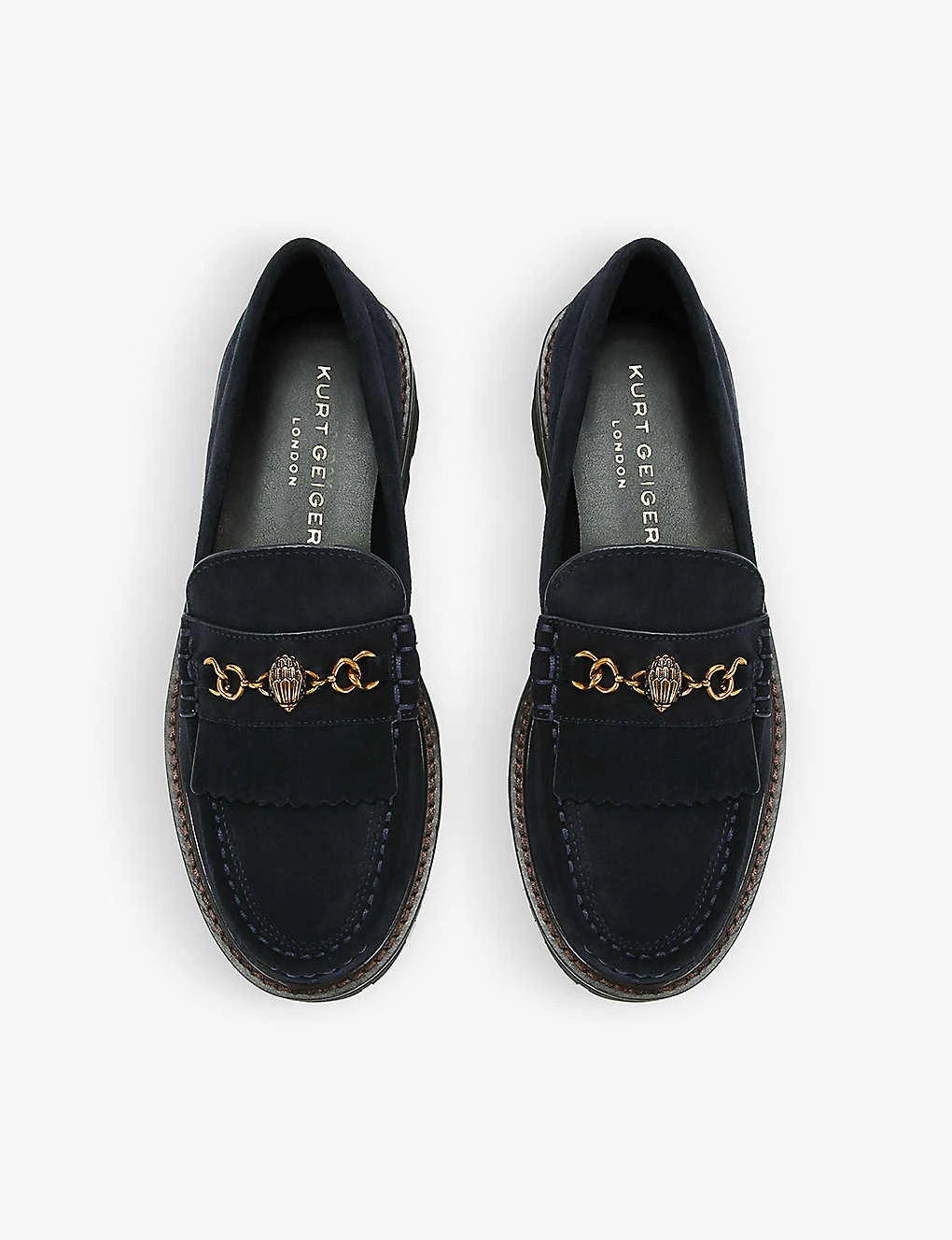 Kurt Geiger London Carnaby Eagle-head Embellished Suede Loafers 2 Kurt Geiger London Carnaby Eagle-head Embellished Suede Loafers - Image 2