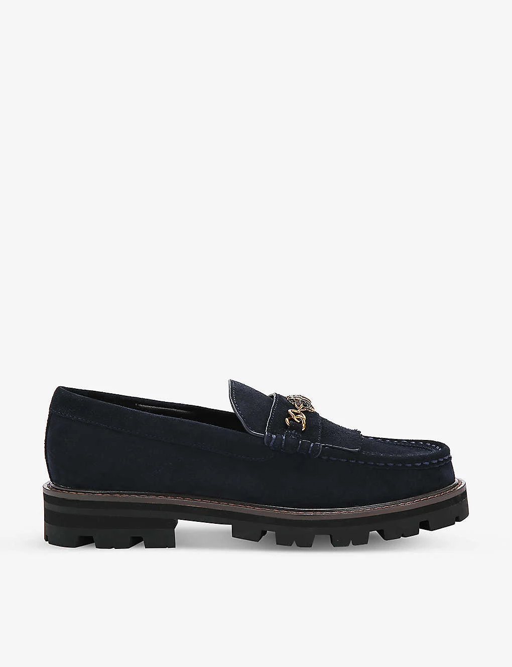 Kurt Geiger London Carnaby Eagle-head Embellished Suede Loafers 1 Kurt Geiger London Carnaby Eagle-head Embellished Suede Loafers